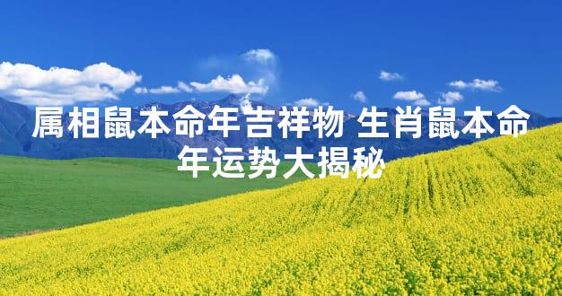 属相鼠本命年吉祥物 生肖鼠本命年运势大揭秘